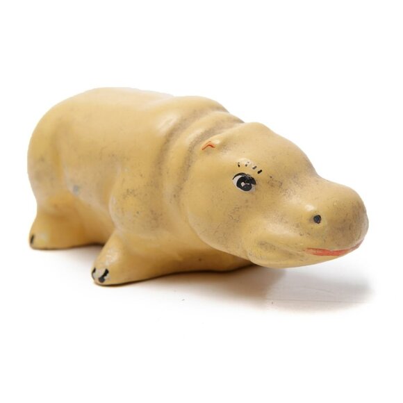 Vintage Ceramic Hippo Figurine Hippopotamus Kitch Hand Painted Art Decor Retro - Picture 7 of 7